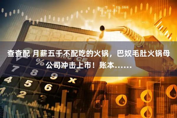 查查配 月薪五千不配吃的火锅，巴奴毛肚火锅母公司冲击上市！账本……
