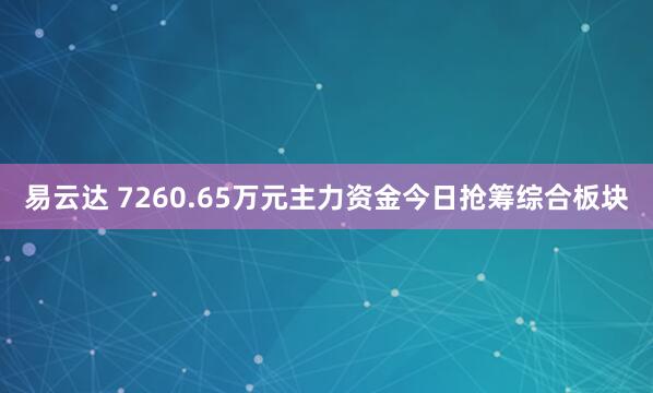 易云达 7260.65万元主力资金今日抢筹综合板块